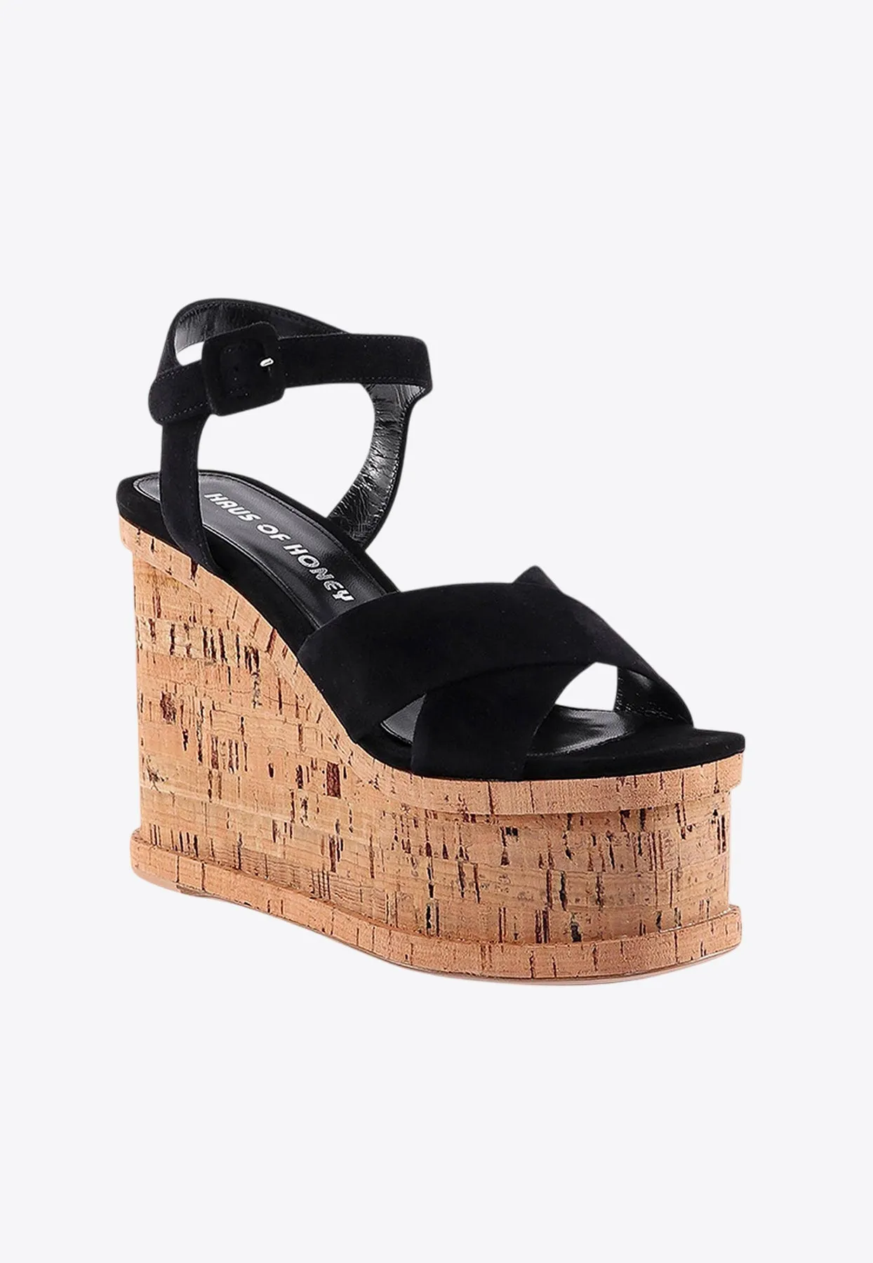 130 Velvet Platform Wedge Sandals
