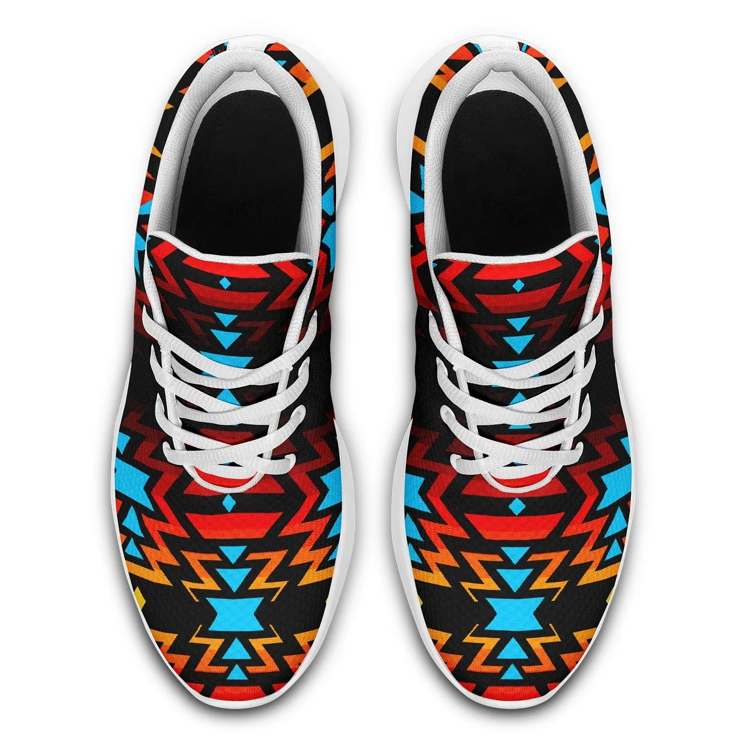 Black Fire and Turquoise Ikkaayi Sport Sneakers