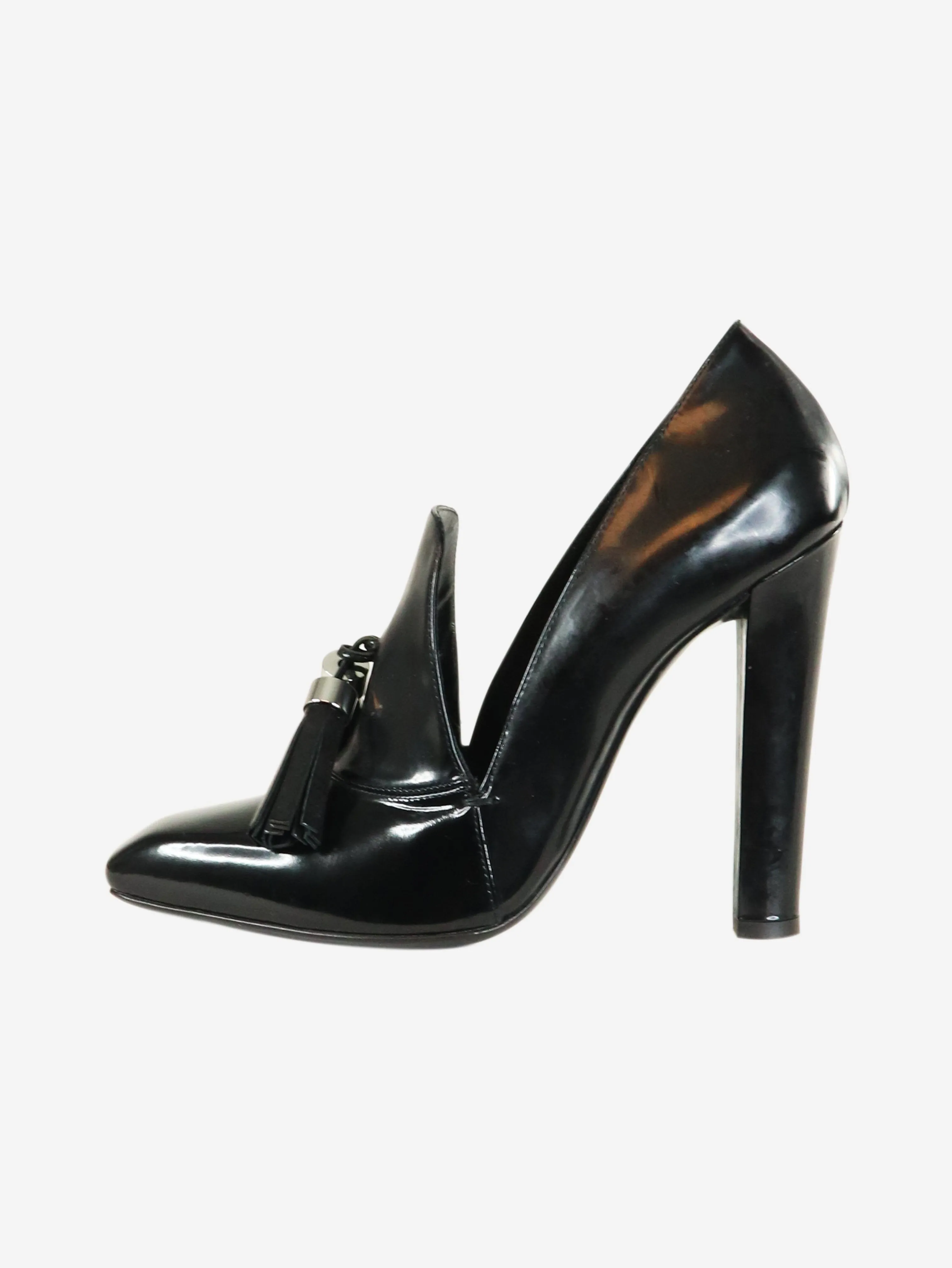 Black tassel loafer pumps - size EU 38