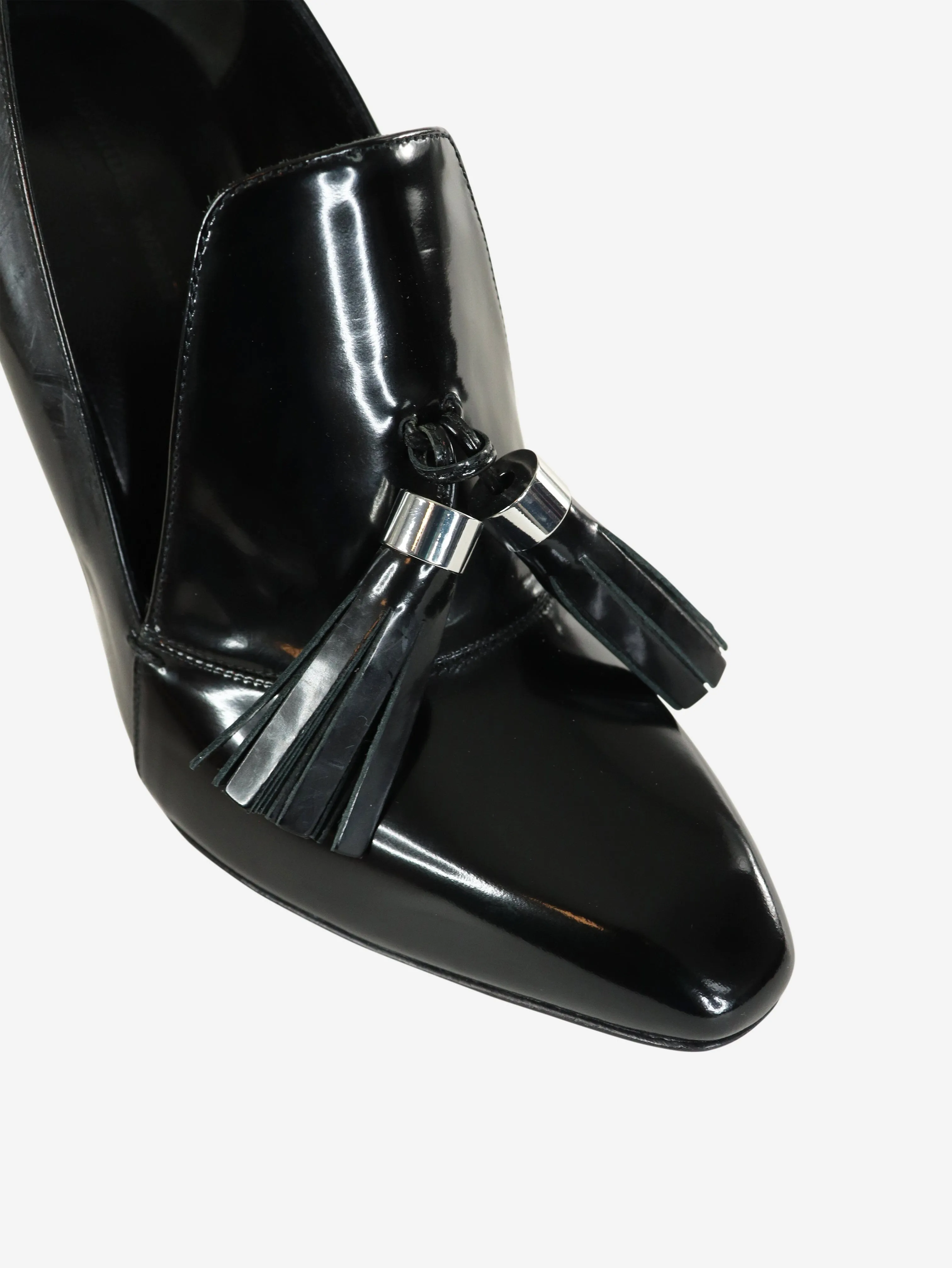 Black tassel loafer pumps - size EU 38