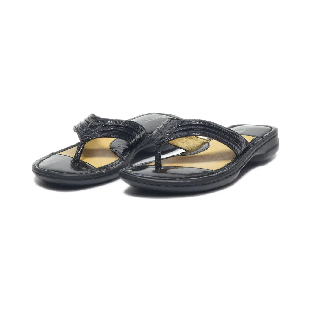 Born Slippers Leather Black Colour For Women
