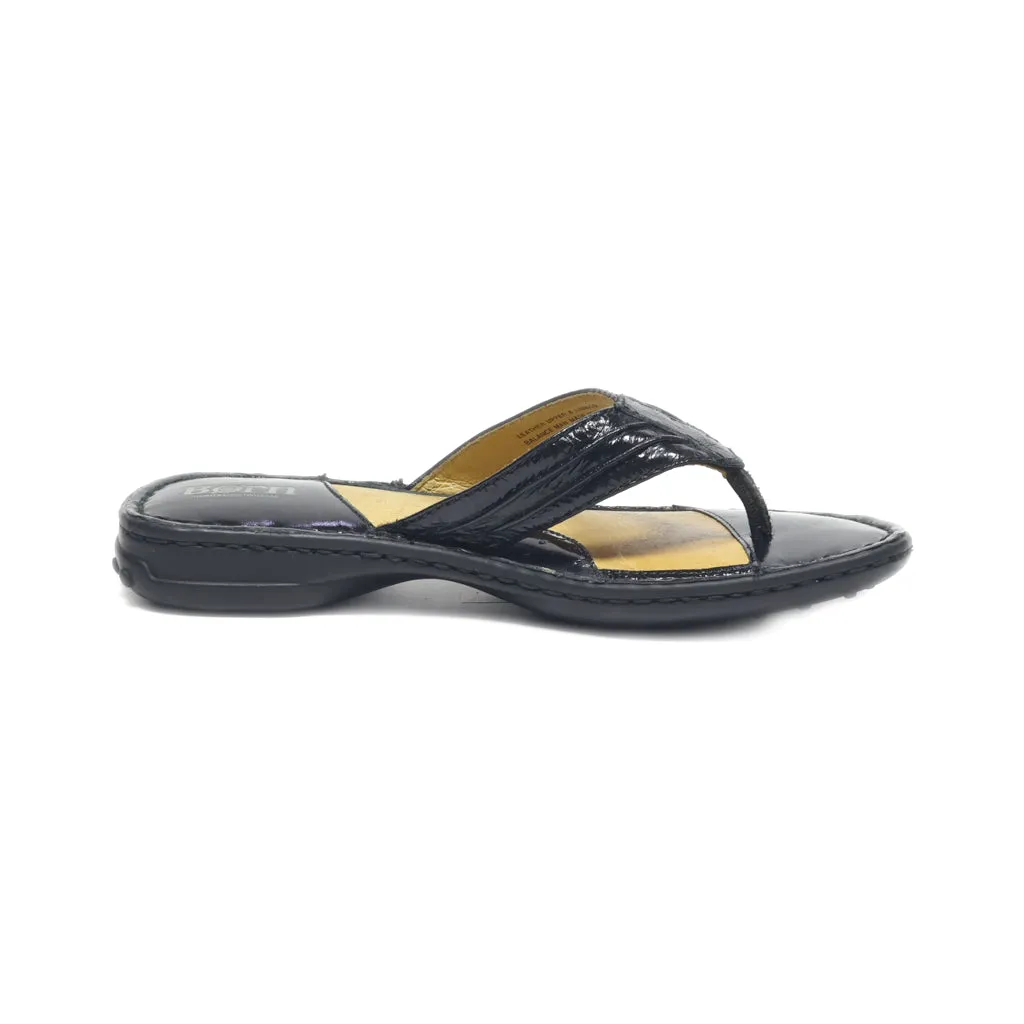 Born Slippers Leather Black Colour For Women