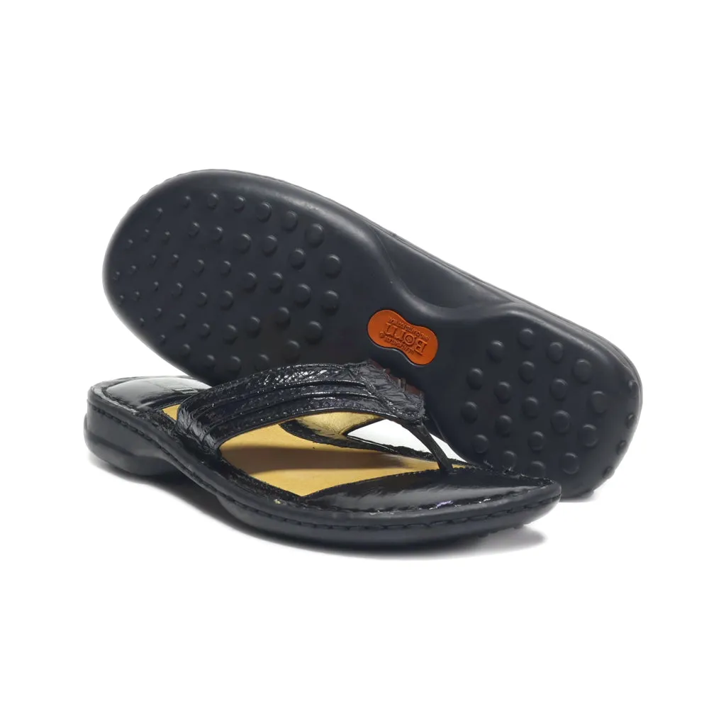 Born Slippers Leather Black Colour For Women