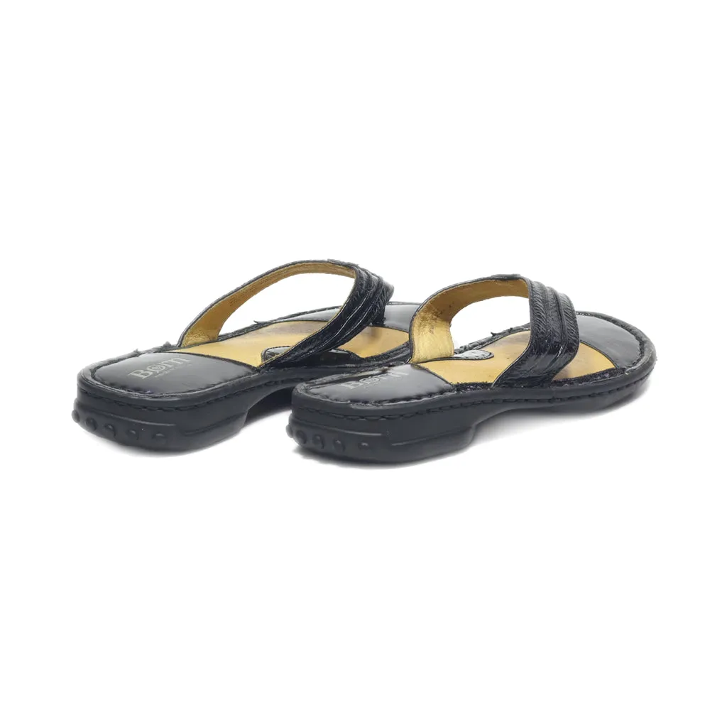 Born Slippers Leather Black Colour For Women
