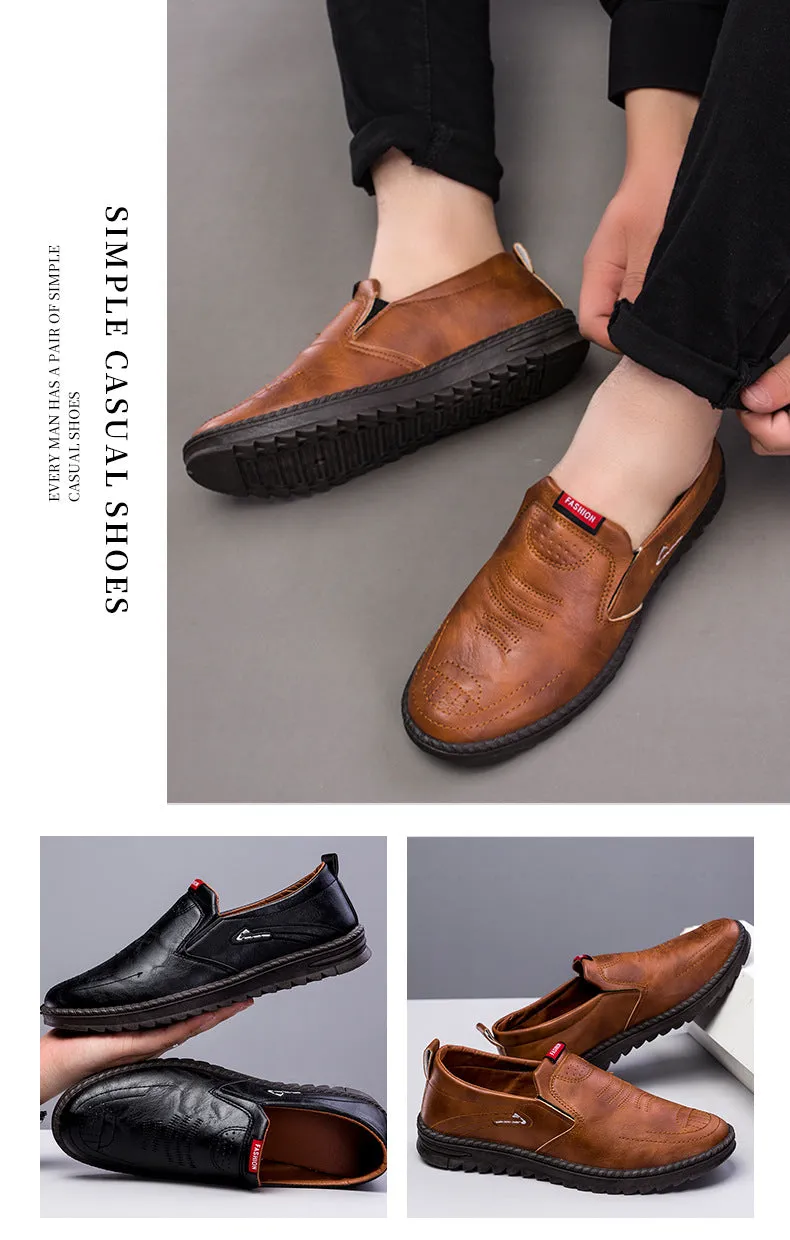 Breathable and Non-Slip Leather Sneakers