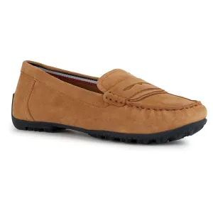 Geox D Kosmopolis Suede Women's Camel Moccasins Shoes