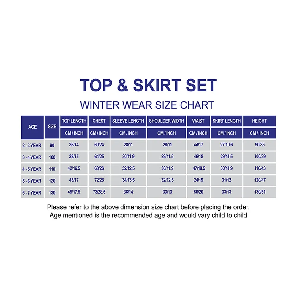 Little Surprise Box 2pcs Occur Diamond Floral Cardigan And Skirt Winter Wear Set For Girls