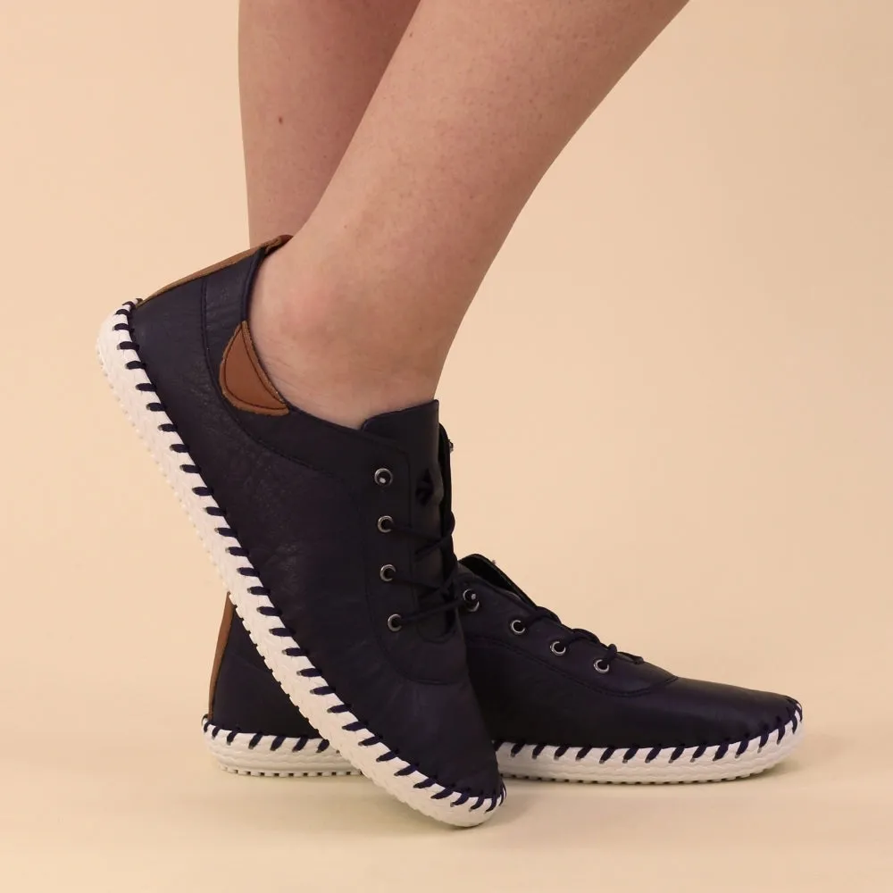 Lunar Shoes St Ives Leather Plimsoll