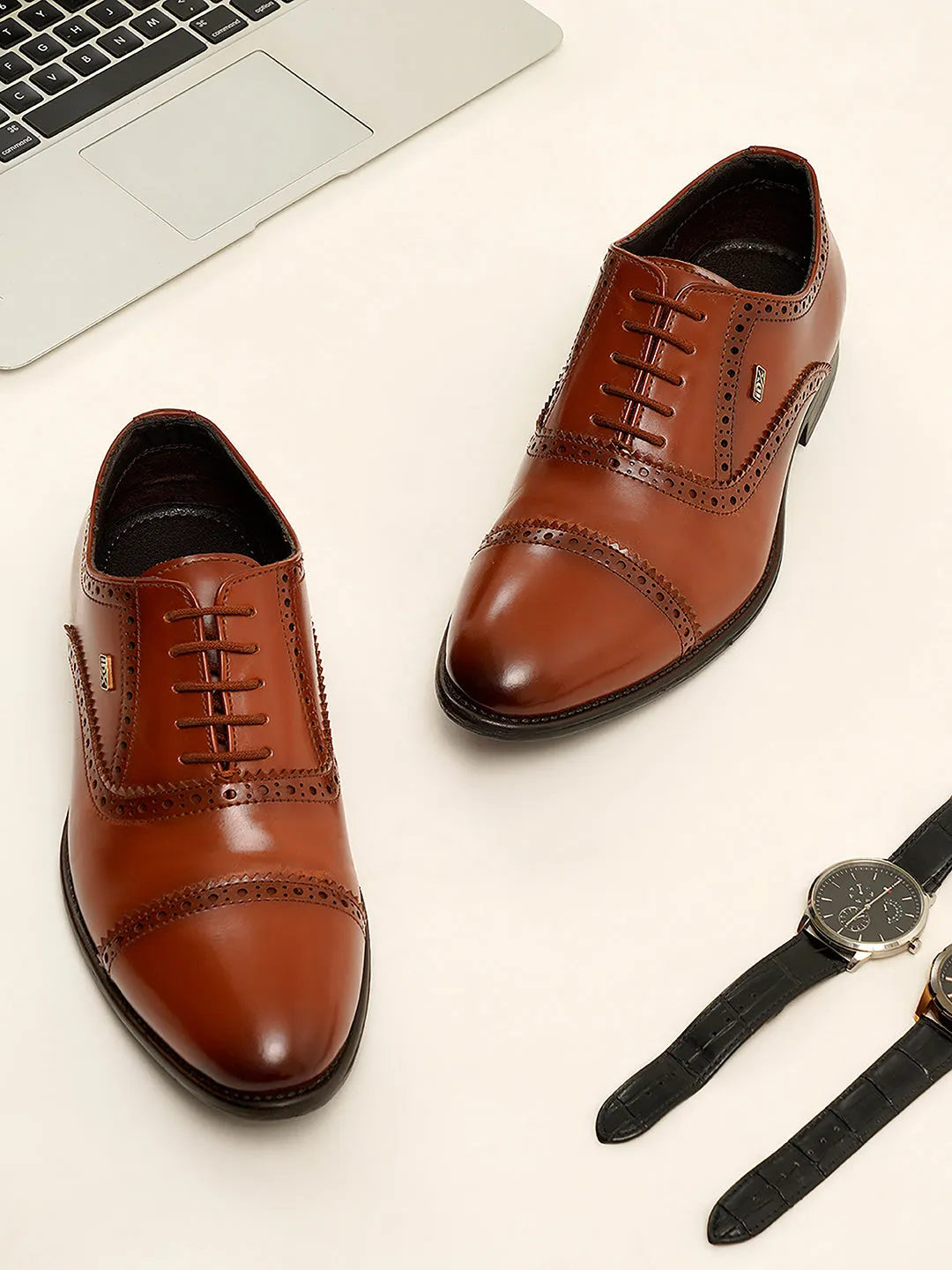Men's Brown Regular Toe Lace Up Formal (IX2033)