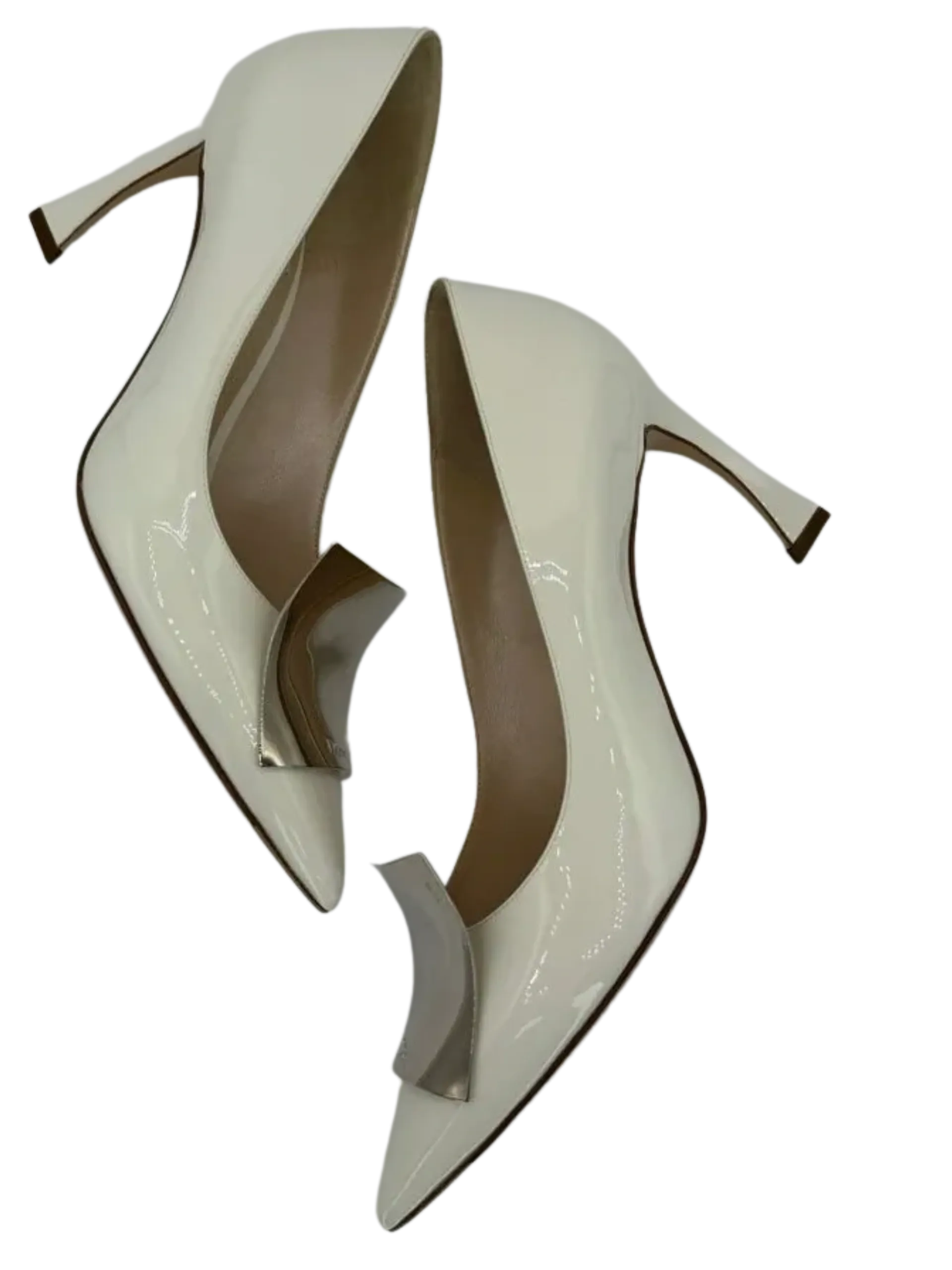 *NEW* Christian Dior White Patent Leather "Instinct" Pointed Toe Pumps