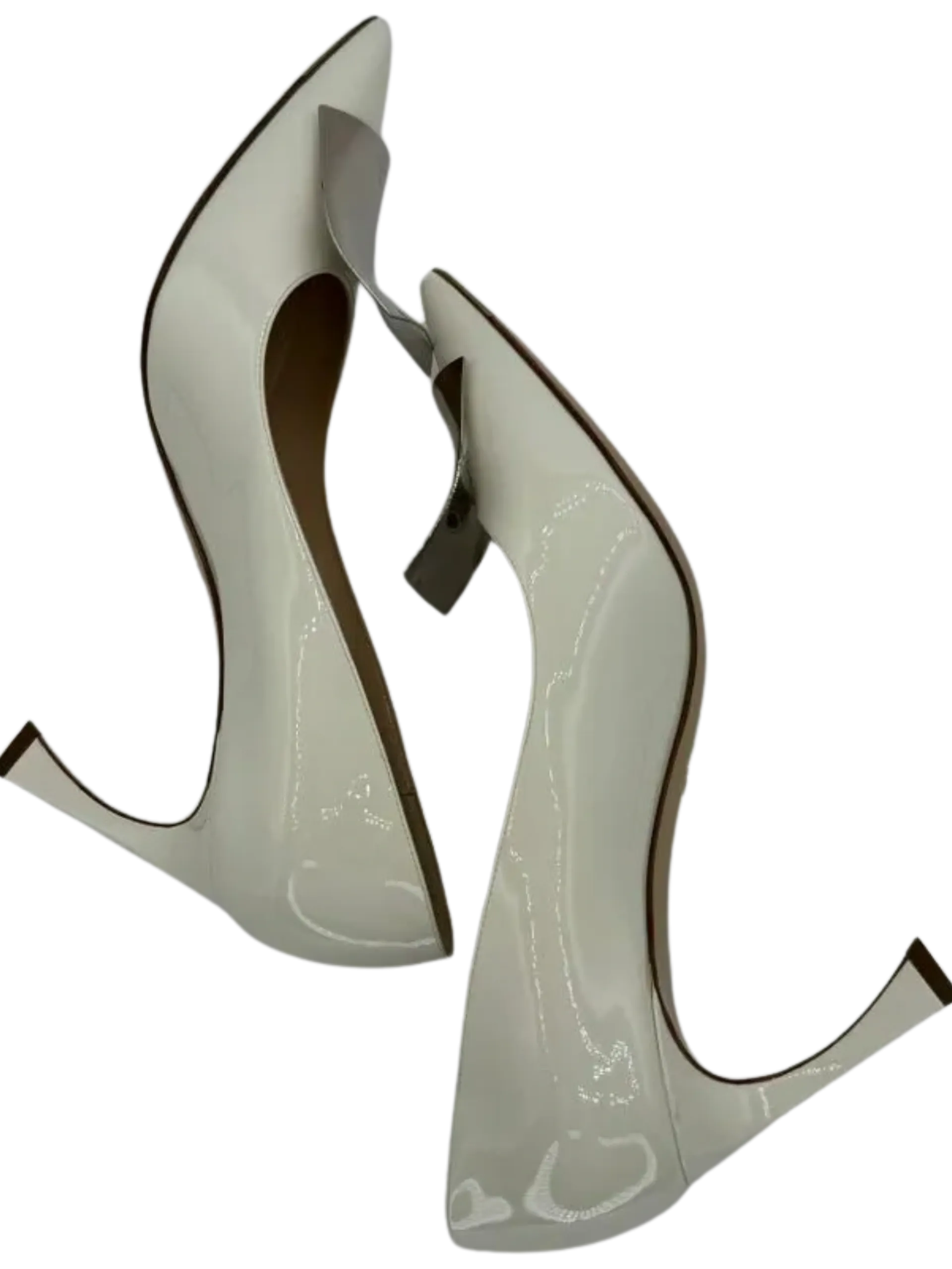 *NEW* Christian Dior White Patent Leather "Instinct" Pointed Toe Pumps