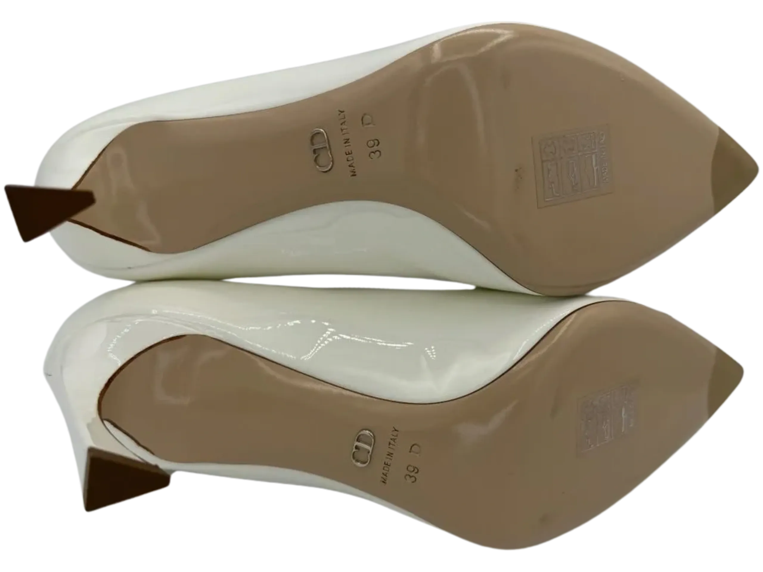 *NEW* Christian Dior White Patent Leather "Instinct" Pointed Toe Pumps
