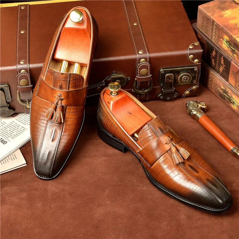 Opulessa Crocodile Slip Ons