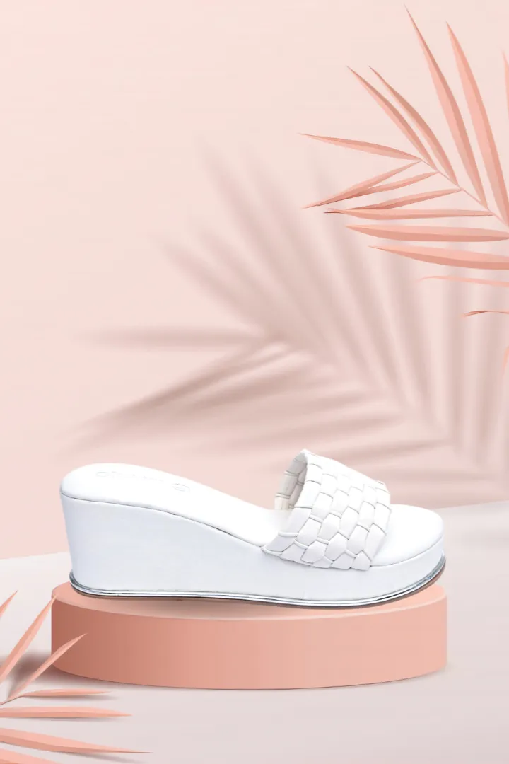 White Casual Wedges for Women