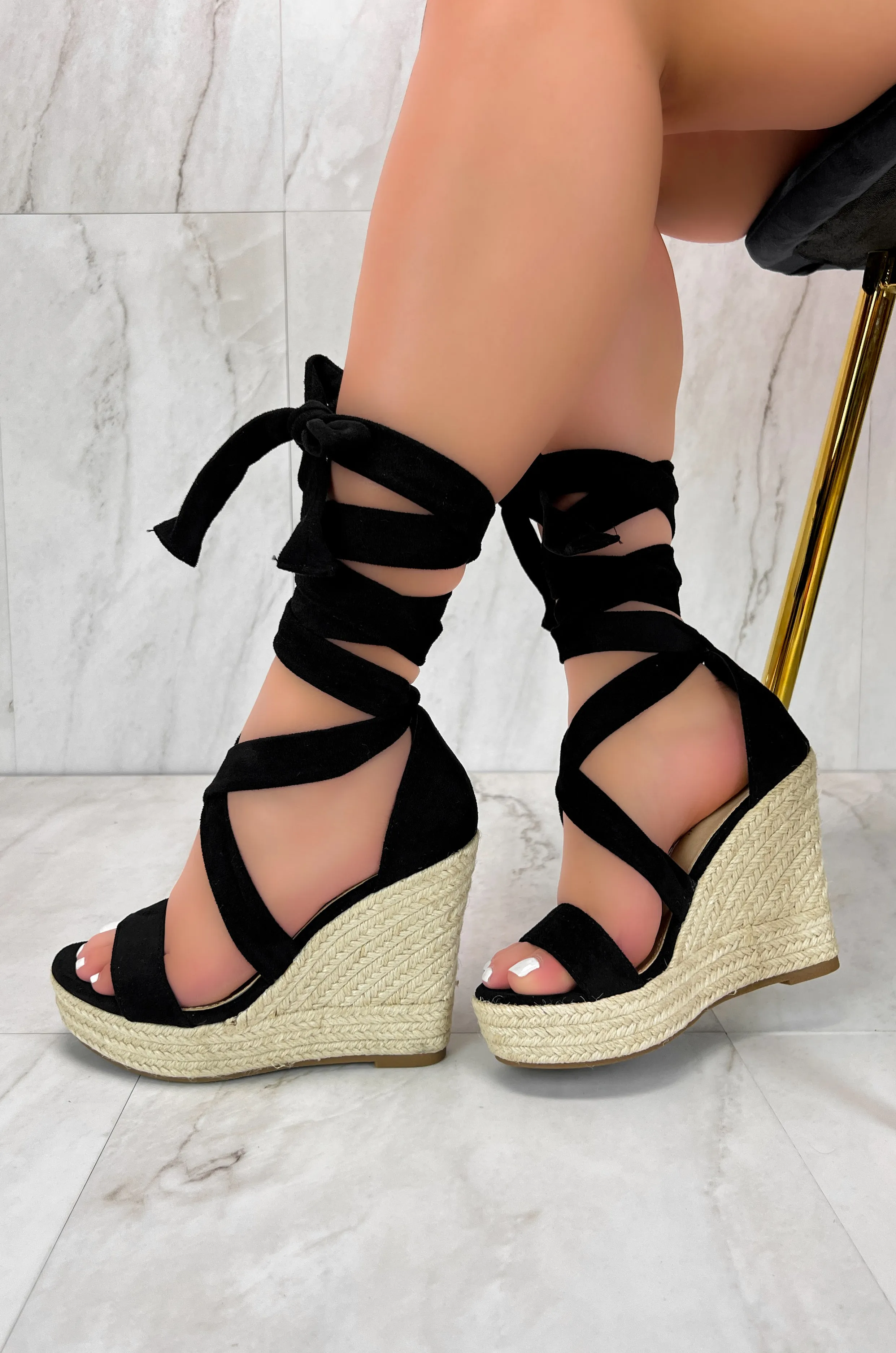 Winn - Lace Up Espadrille Platform Wedge Sandal