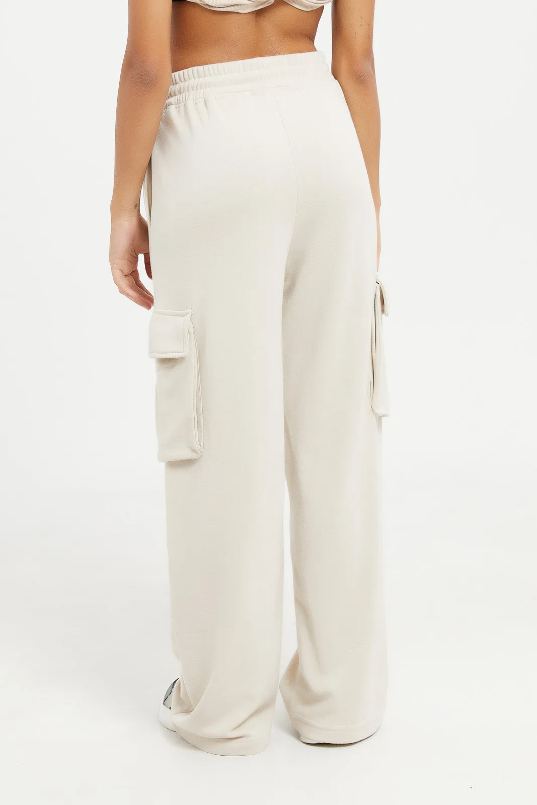 Women Beige Utility Track Pant